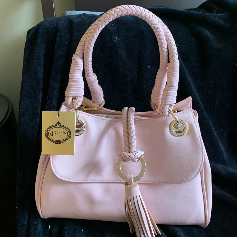 d’Orcia pink faux leather satchel